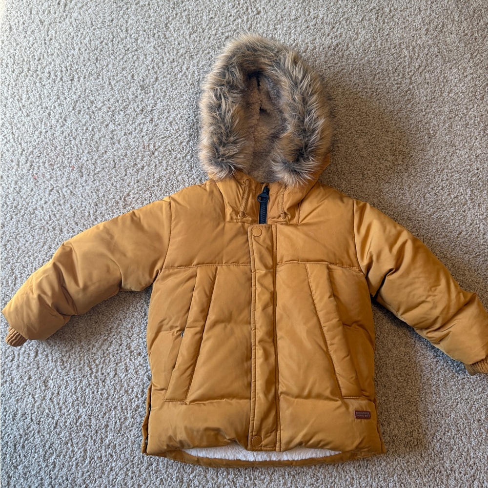 Kids' Zara Tan PufferHooded Jacket